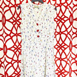 Loco Lindo Vintage Retro 40's Sleeveless Day Dress with Sailboats